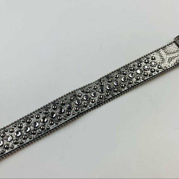 Chico’s Silver Snake Print Rhinestone Belt Small main image 9